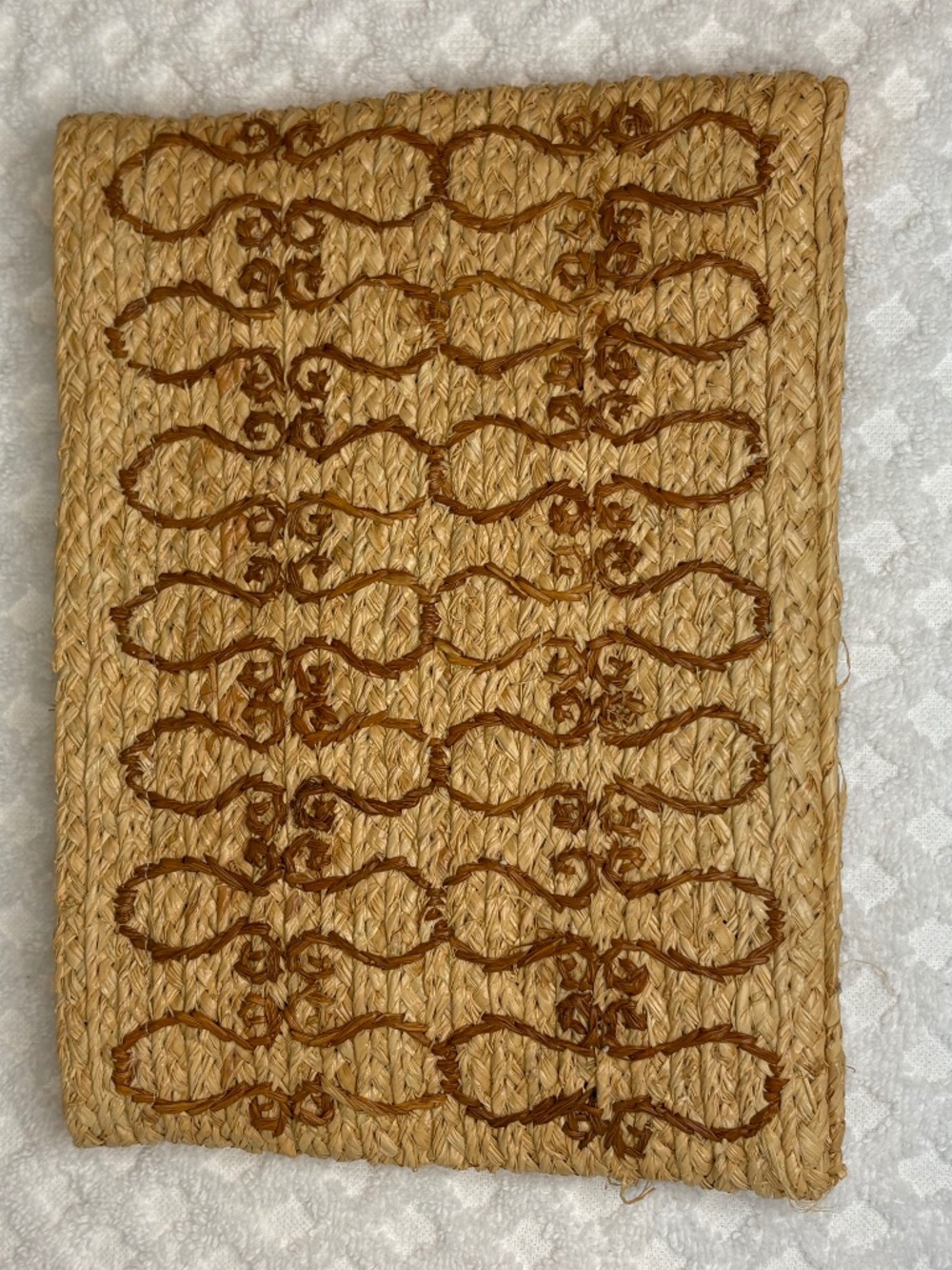 Bullbella Woven Straw Clutch | Embroidered Foldover Handbag